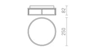Grande LED 25 plafondlamp -  Opaalglas/Zwart