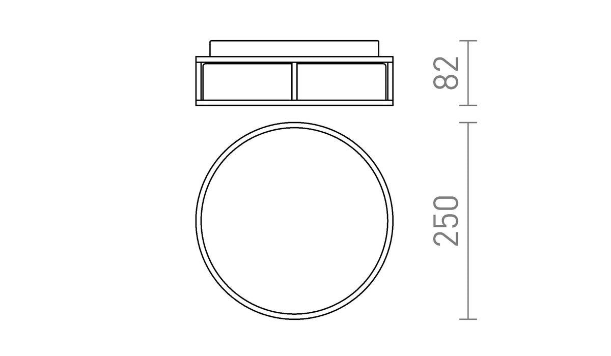 Grande LED 25 plafondlamp -  Opaalglas/Zwart