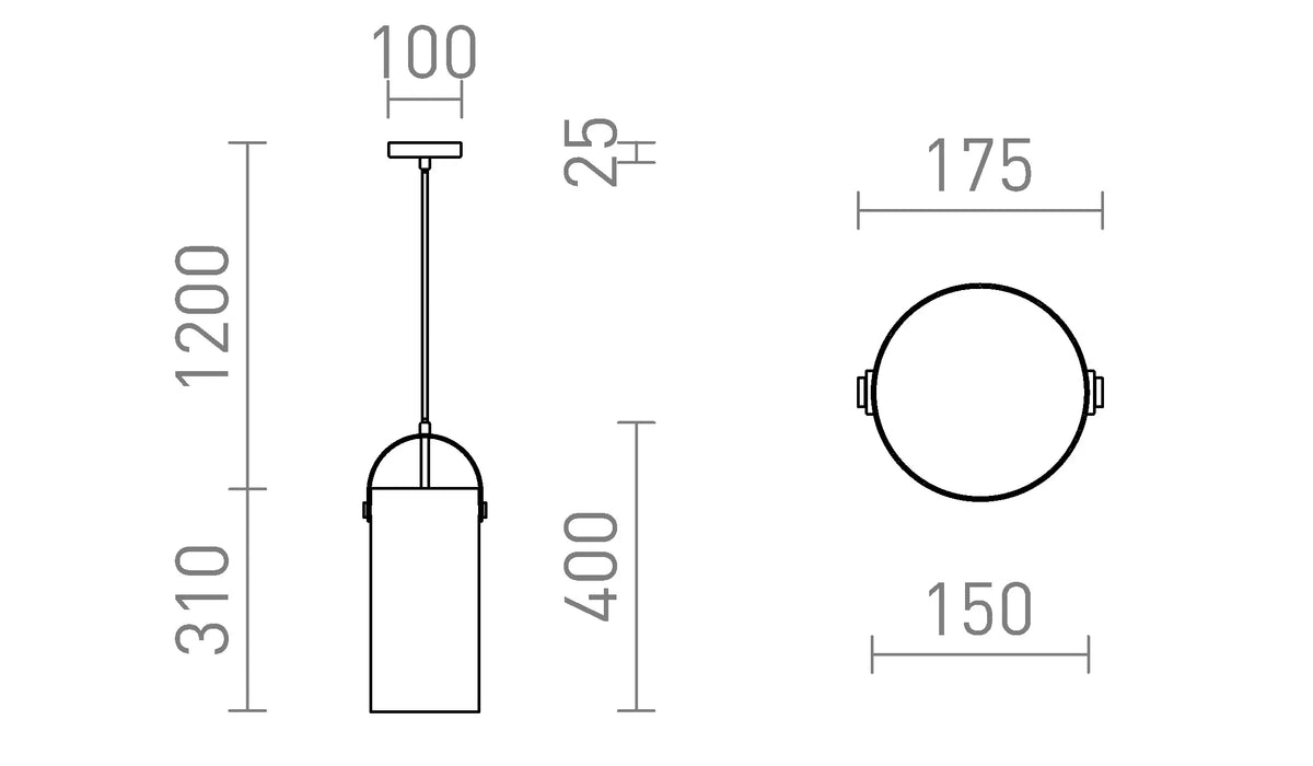 Julietta 31 hanglamp opaalglas/zwart