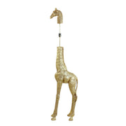 Gouden, decoratieve giraffesculptuur met afneembaar hoofd\