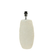 Crèmekleurige keramieken lampvoet van Light & Living met ovale vorm, structuurafwerking en E27 fitting.