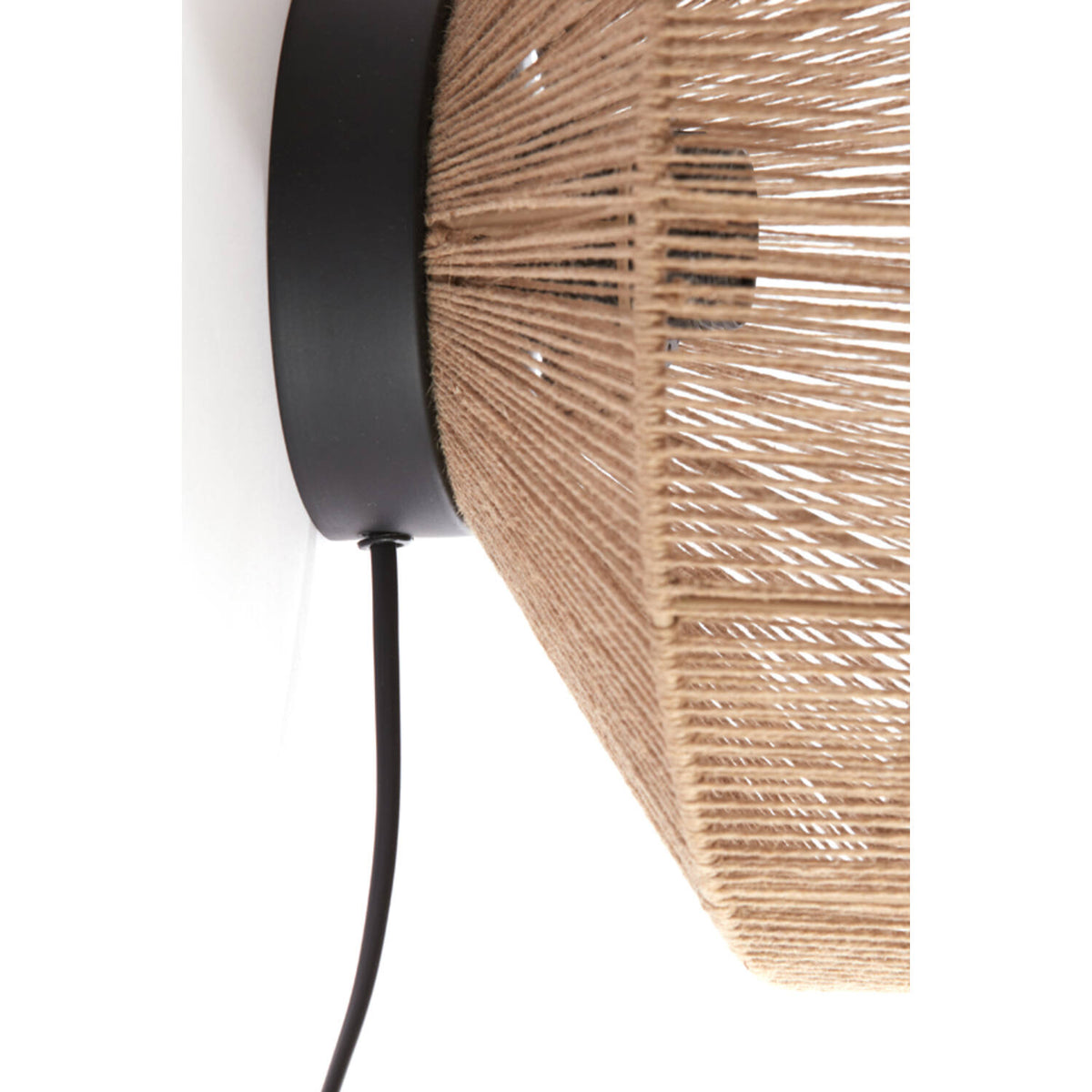 Wandlamp LYRA naturel+mat zwart van Light & living