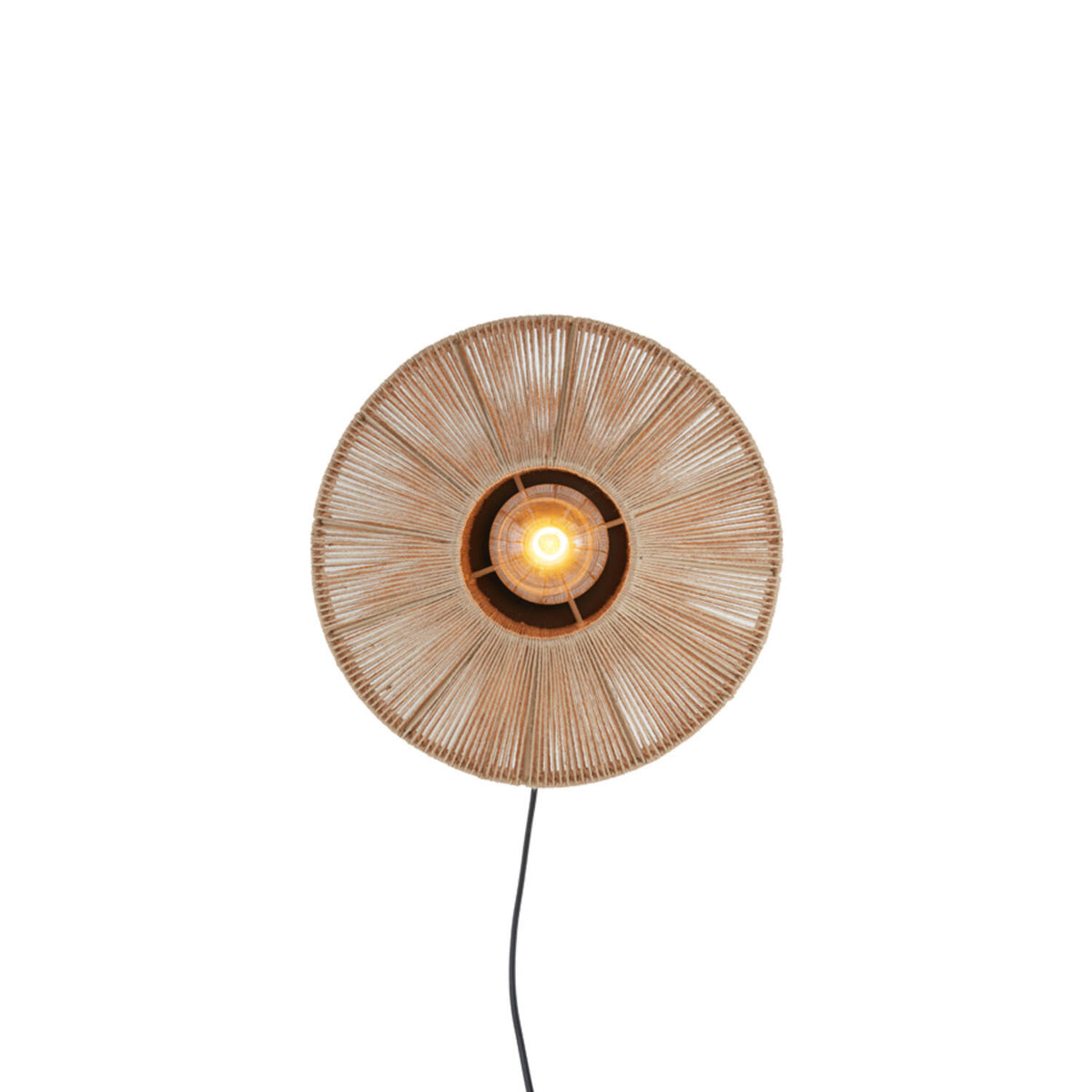 Wandlamp LYRA naturel+mat zwart van Light & living