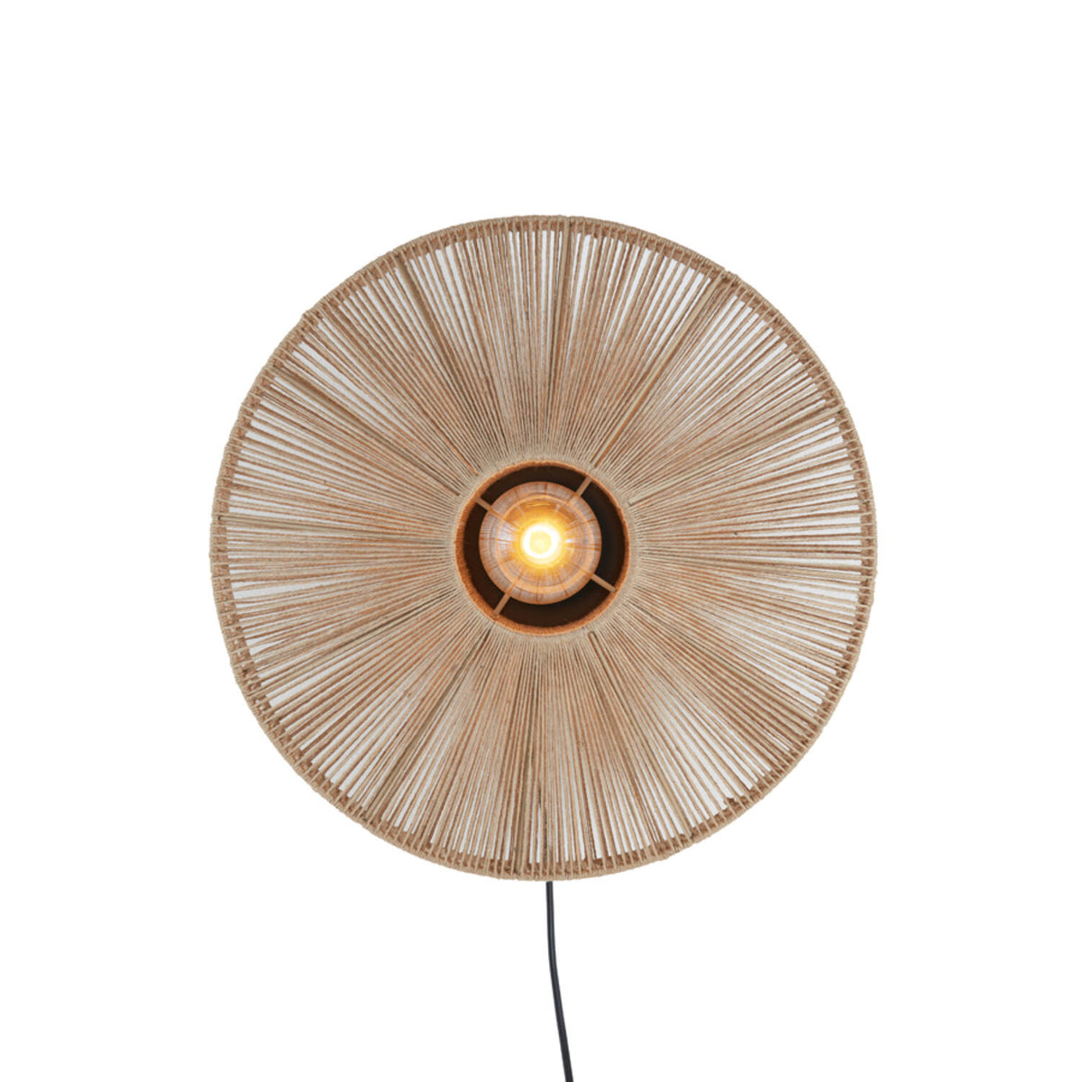 Wandlamp LYRA naturel+mat zwart van Light & living
