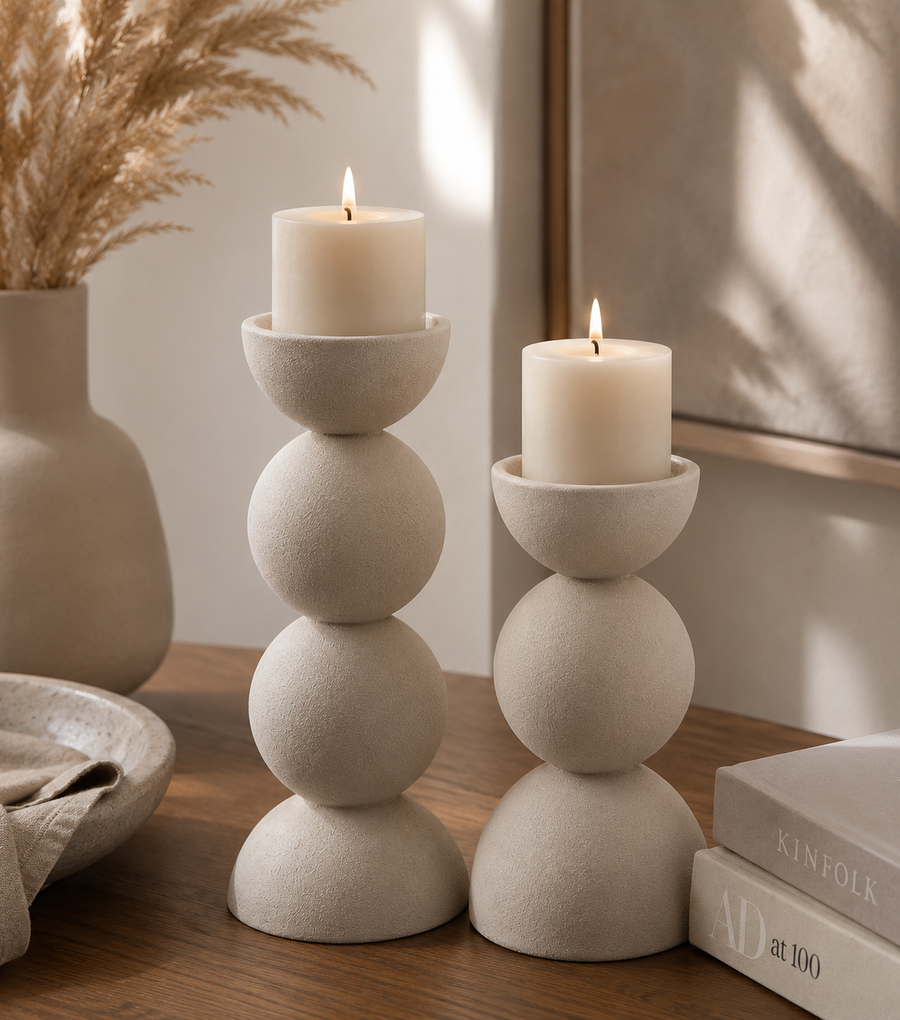 Kandelaar Sculptural – Beige