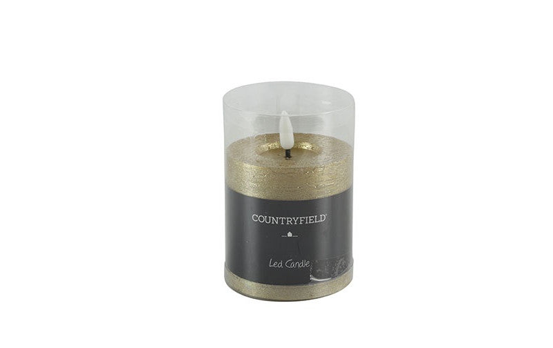 Countryfield - LED Kaars Stomp Ø7,5CM - goud - 7,5x7,5x8CM