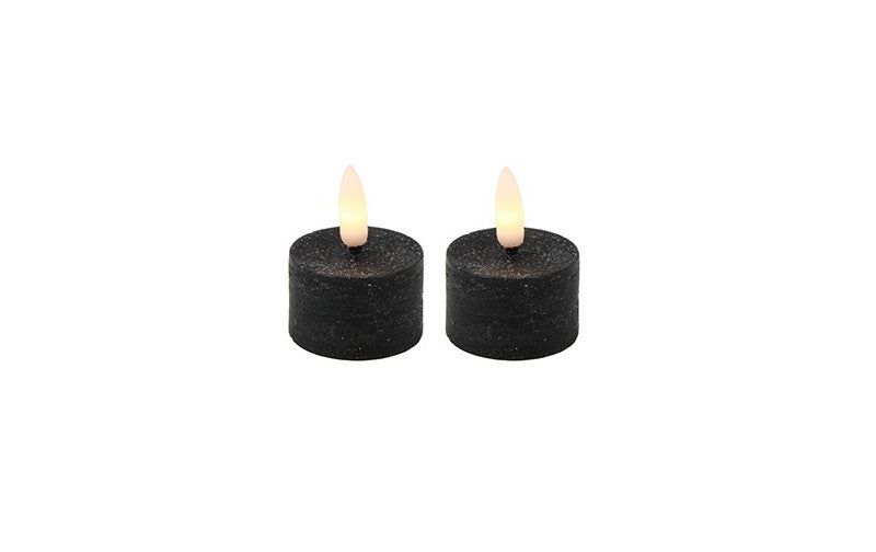 Countryfield - Zwarte Led Waxinelichten - Set 2