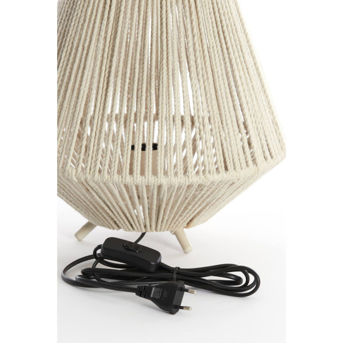 Tafellamp Light & Living met naturel gevlochten touw kap en warme sfeerverlichting.