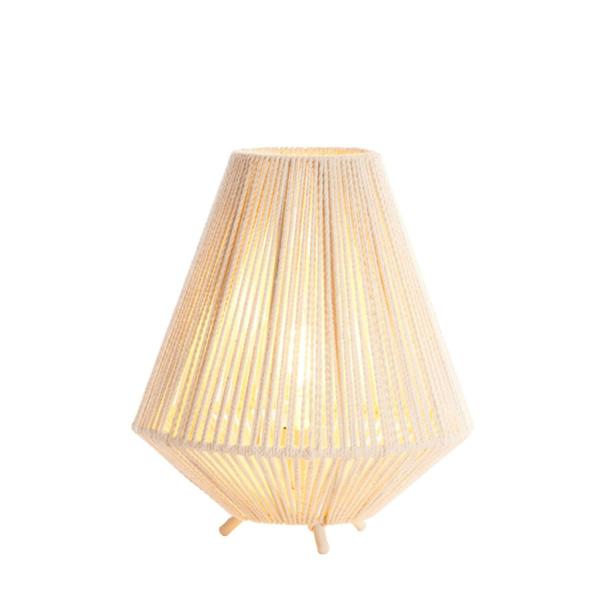 Tafellamp Light & Living met naturel gevlochten touw kap en warme sfeerverlichting.