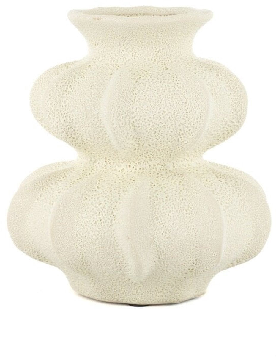 Aardewerk vaas Nobu S off-white - 17x17x18,5cm
