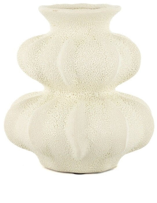 Aardewerk vaas Nobu S off-white - 17x17x18,5cm