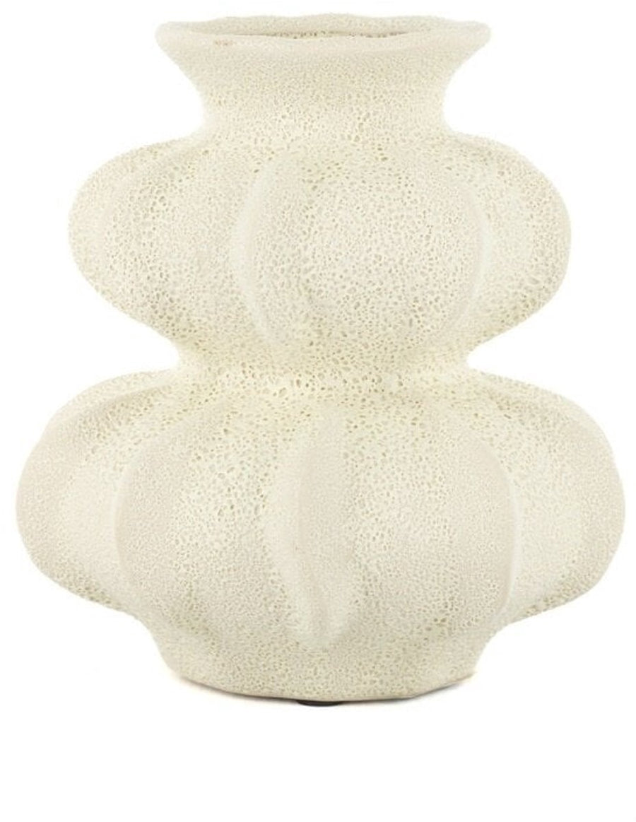 Aardewerk vaas Nobu S off-white - 17x17x18,5cm