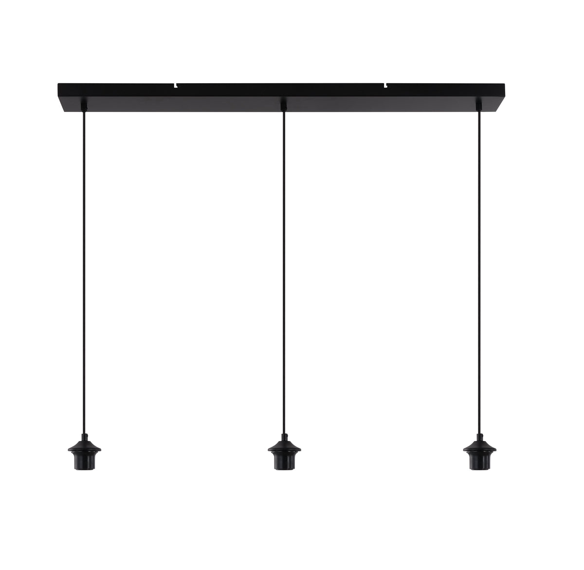 Artdelight Plate - Hanglamp - Dimbaar - 100cm - 3-lichts - E27 - Incl. pendels - Modern - Zwart