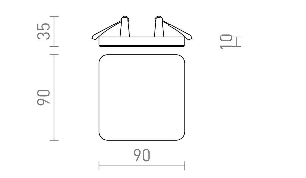 Bjork SQ 9 inbouw ledlamp  zwart