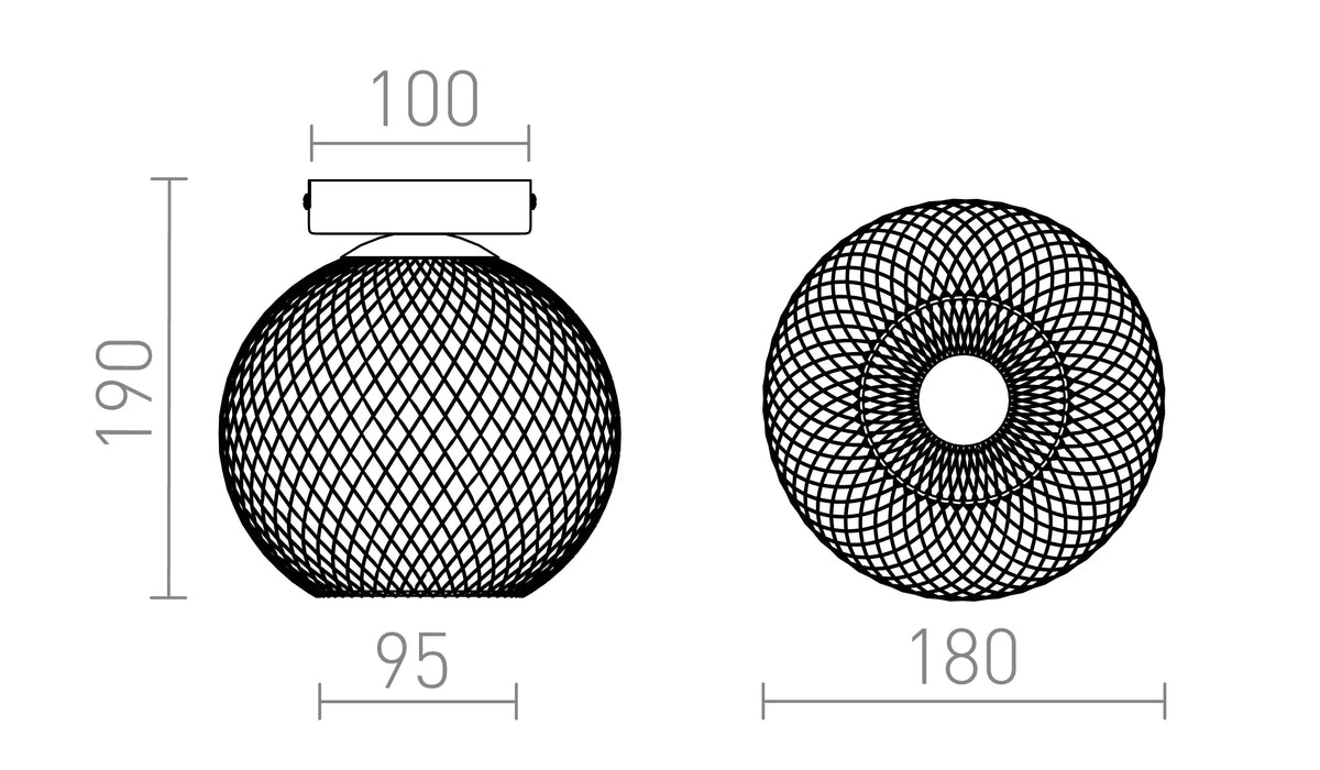 Cosir Industriële plafondlamp zwart met draadkap