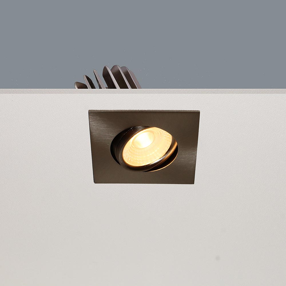 ArtDelight Venice 2608 – Richtbare inbouwspot LED IP44 8W 2700K – Vierkant – Kies kleur