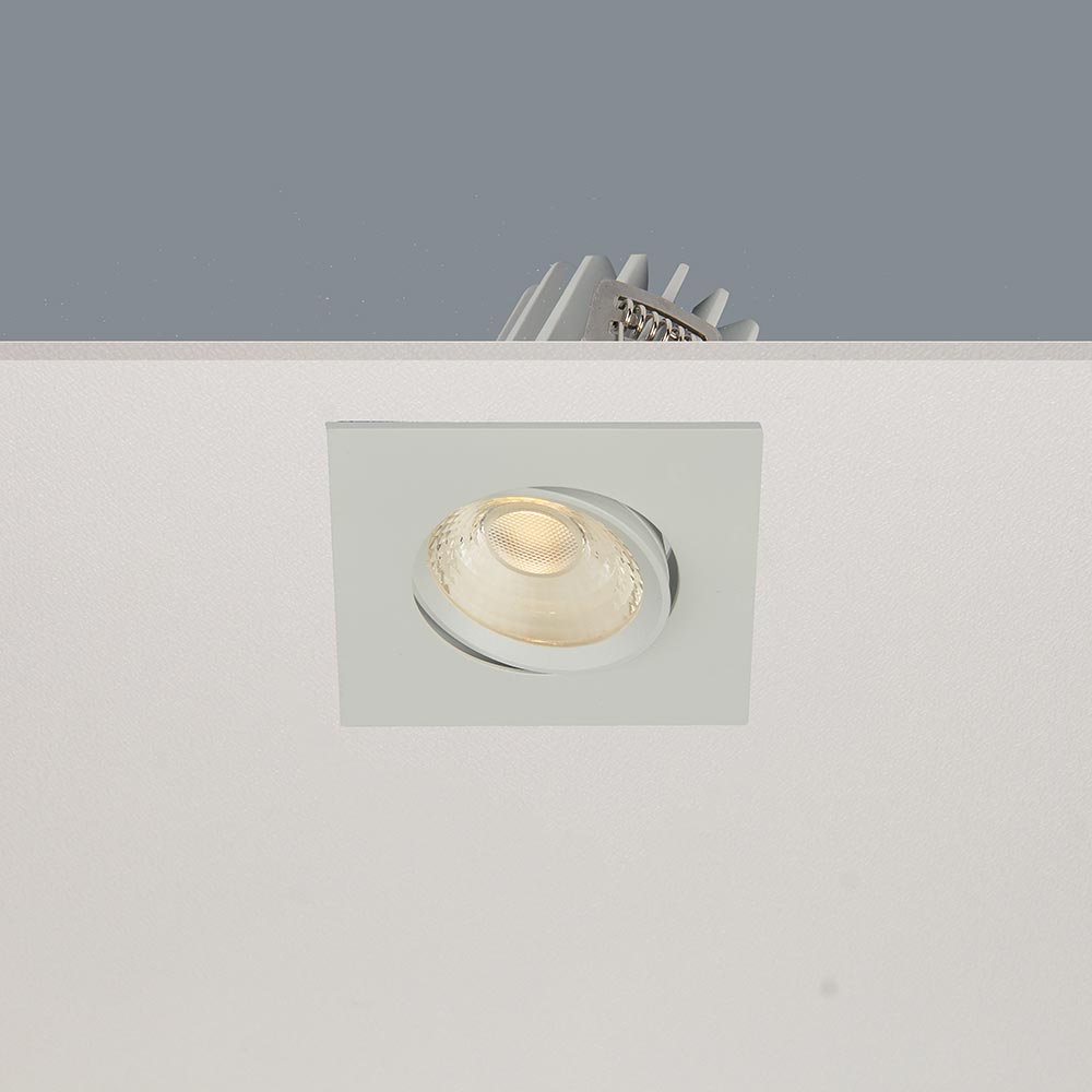 ArtDelight Venice 2608 – Richtbare inbouwspot LED IP44 8W 2700K – Vierkant – Kies kleur