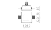 Dan SQ 80 inbouwspot gips