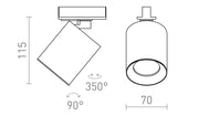1-Fase Railspot Dario – moderne designspot met warme lichtreflectie