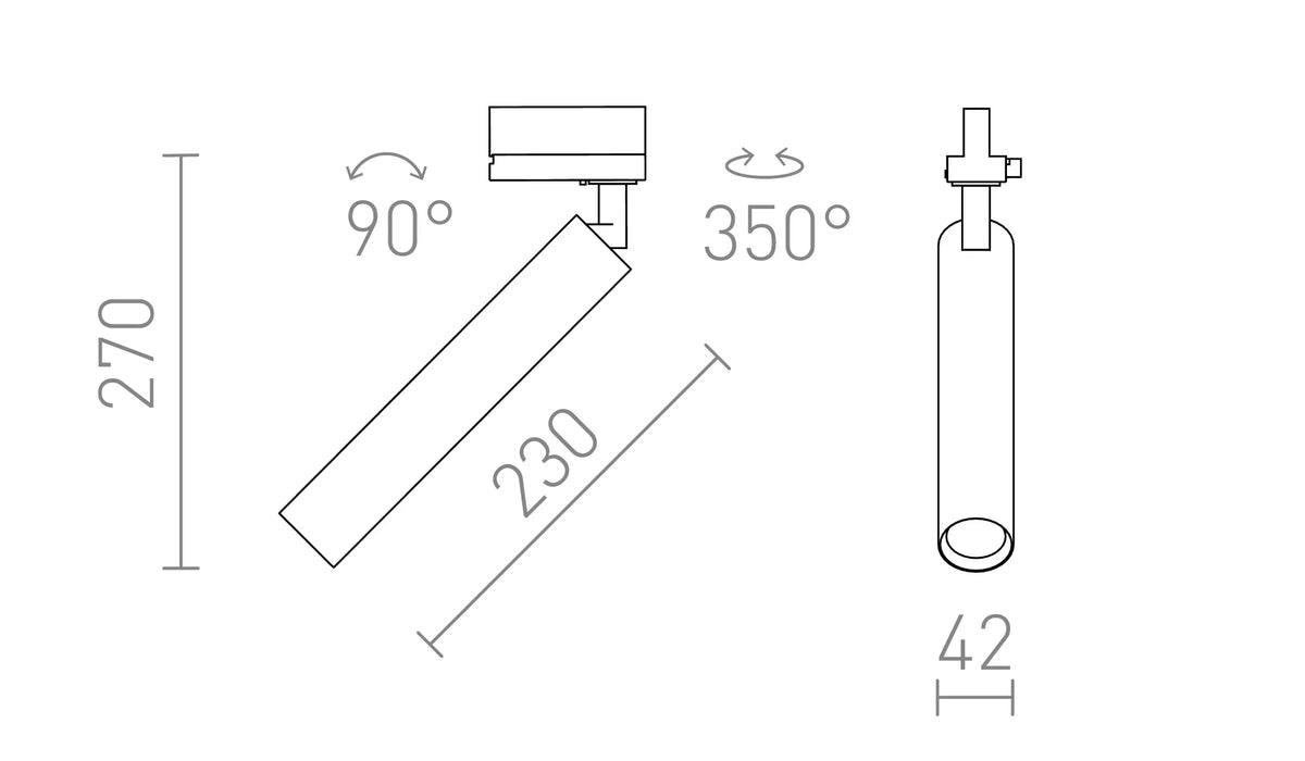 3-Fase Railspot Darrin – Slanke Zwarte Design Spot voor Professionele Verlichting