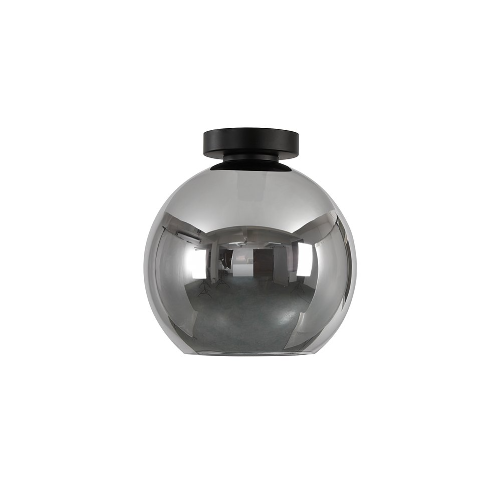 Artdelight Marino - Plafonnière/Plafondlamp - Dimbaar - Ø25cm - E27 - Modern - Titan glas