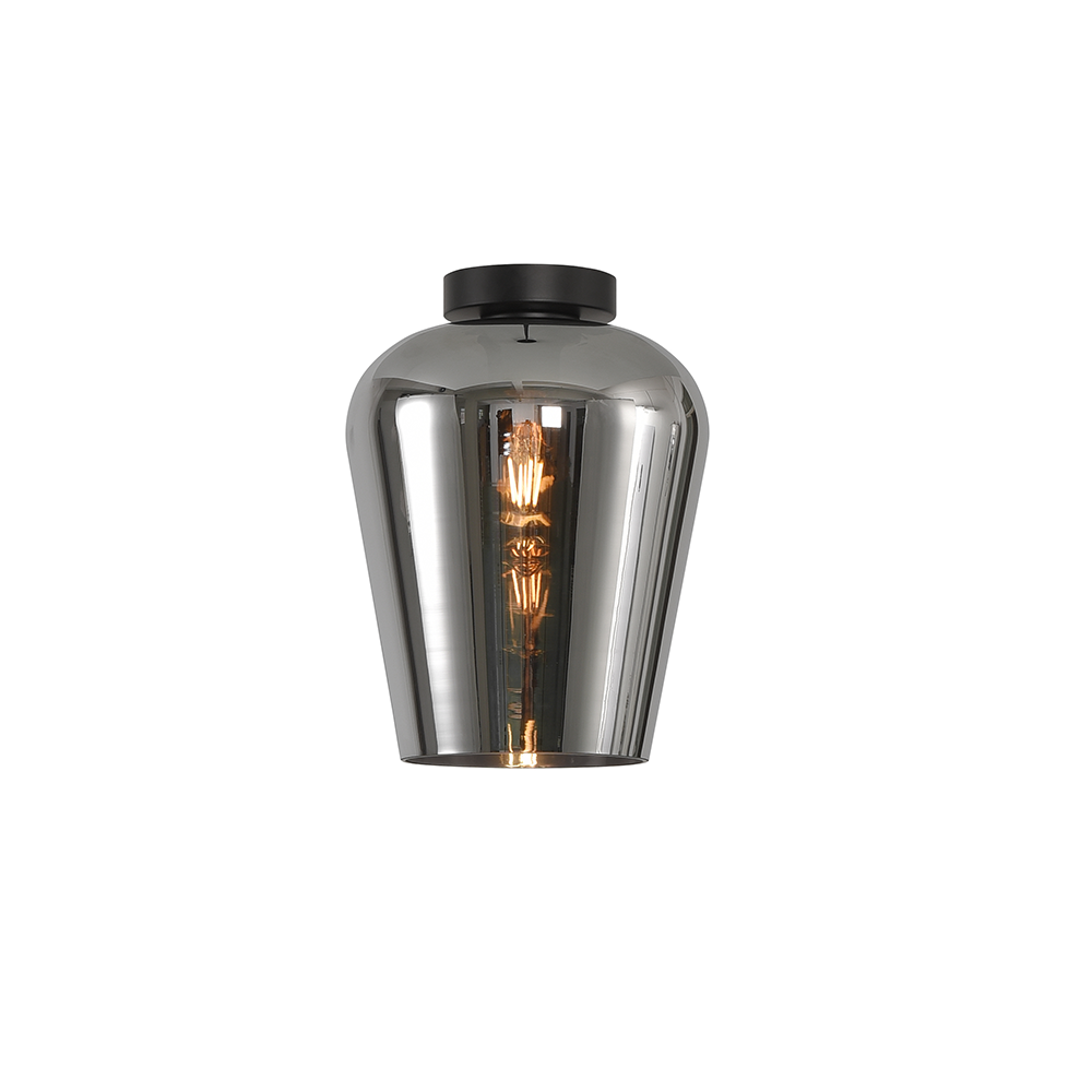 Artdelight Tombo - Plafonnière/Plafondlamp - Dimbaar - Ø23cm - E27 - Modern - Titan glas