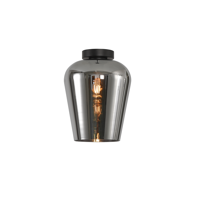 Artdelight Tombo - Plafonnière/Plafondlamp - Dimbaar - Ø23cm - E27 - Modern - Titan glas