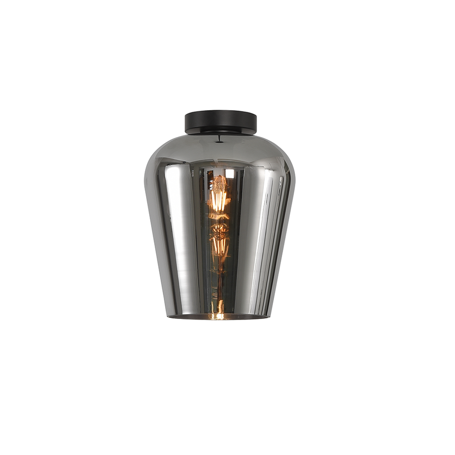 Artdelight Tombo - Plafonnière/Plafondlamp - Dimbaar - Ø23cm - E27 - Modern - Titan glas