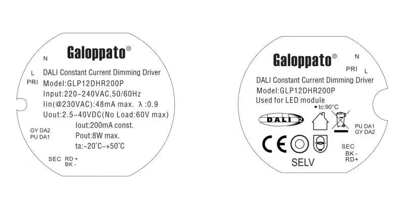 Artdelight GLP12DHR200P - Driver - Dali Dimbaar - IP65 Binnen/Badkamer/Buiten - 0,5-8W - Pro
