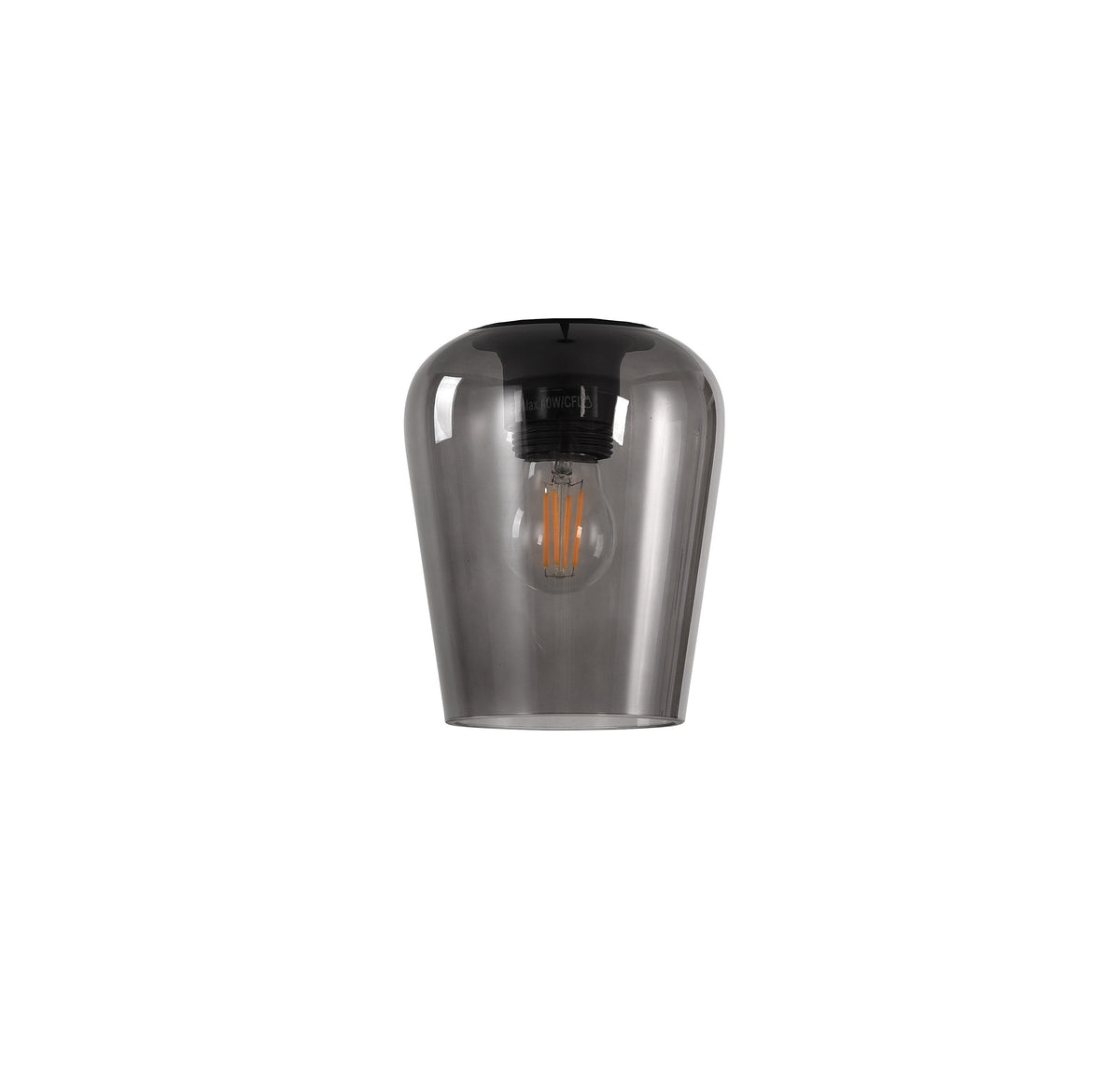 Artdelight Tombo - Los glas voor plafondlamp - Ø12,5 cm - Grijs