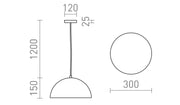 Gladys 30 hanglamp wit/goudgeel