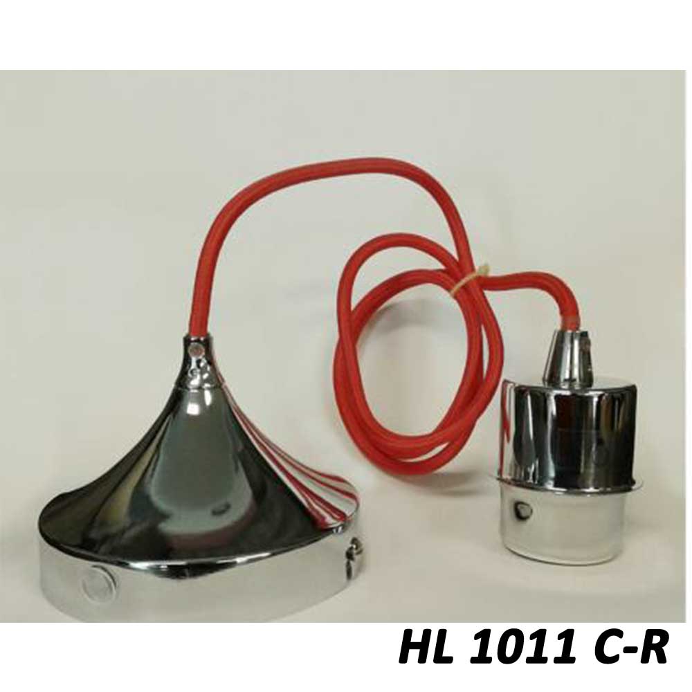 Artdelight Iron - Hanglamp - Dimbaar - L1,2m - E27 - Modern - Chroom/Rood