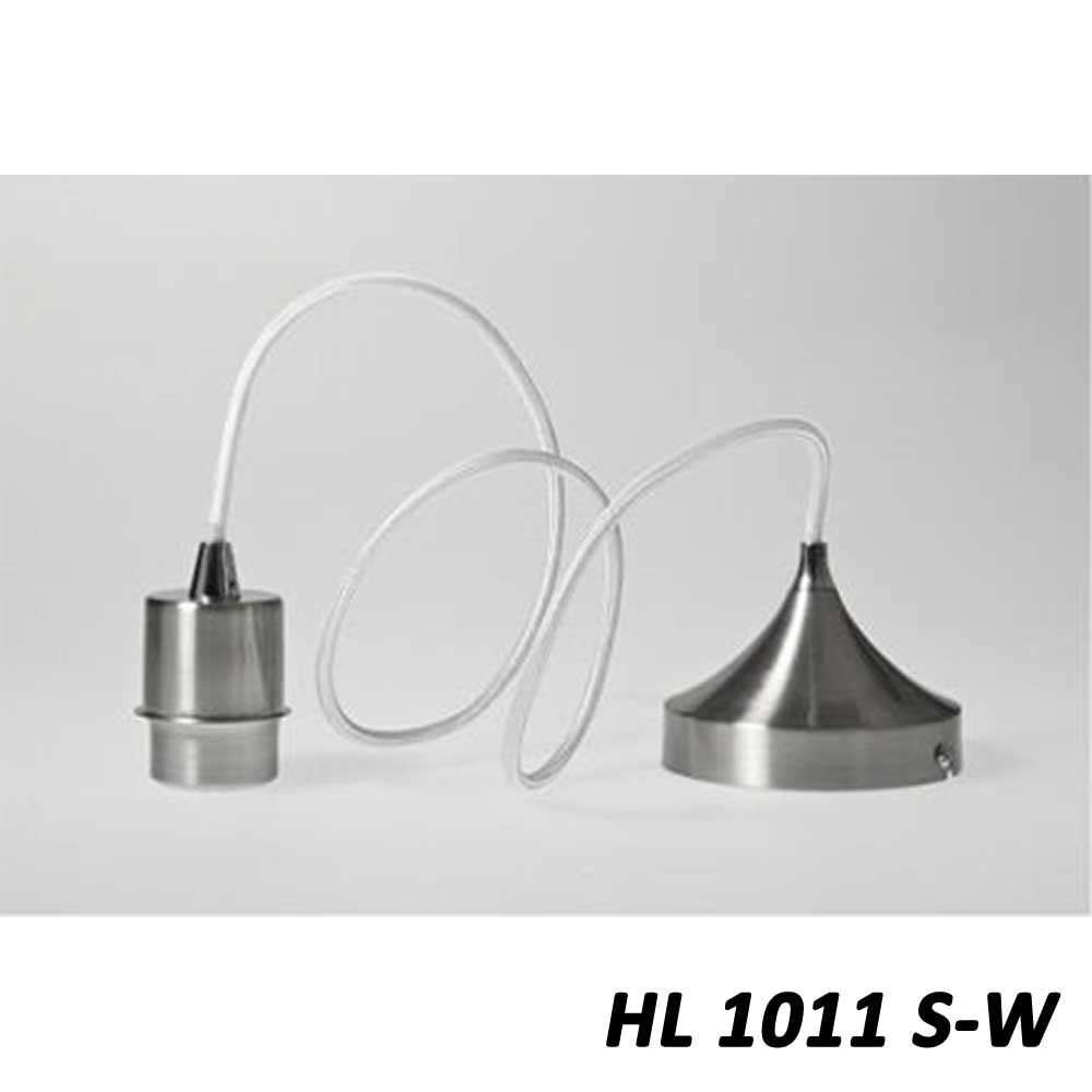 Artdelight Iron - Hanglamp - Dimbaar - L1,2m - E27 - Modern - Mat staal/Wit