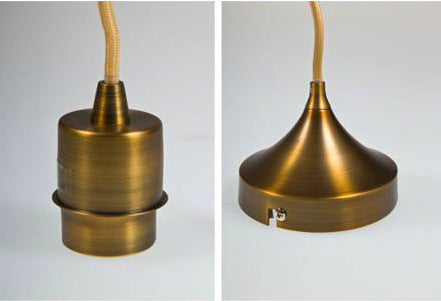 Artdelight Iron - Hanglamp - Dimbaar - L1,2m - E27 - Modern - Brons met bronzen strijkijzersnoer