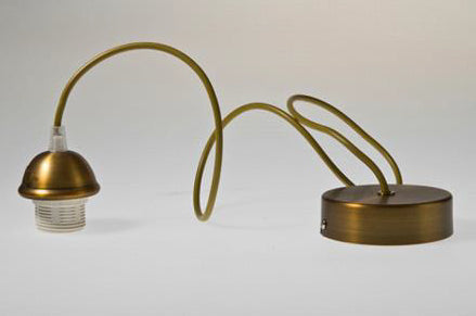 Artdelight Iron - Hanglamp - Dimbaar - L1,2m - E27 - Modern - Brons met bronzen kabel