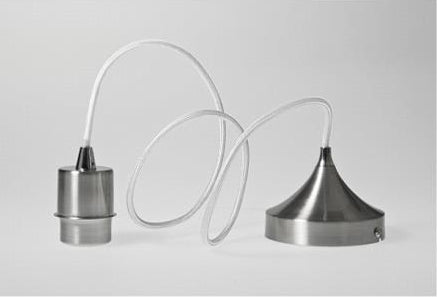 Artdelight Iron - Hanglamp - Dimbaar - L1,2m - E27 - Modern - Mat staal/Wit