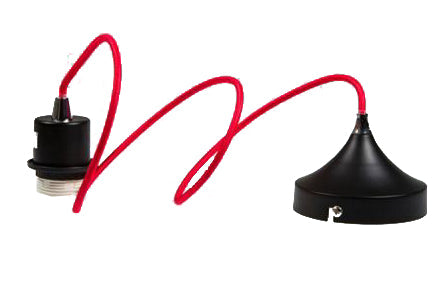 Artdelight Iron - Hanglamp - Dimbaar - L1,2m - E27 - Modern - Zwart/Rood