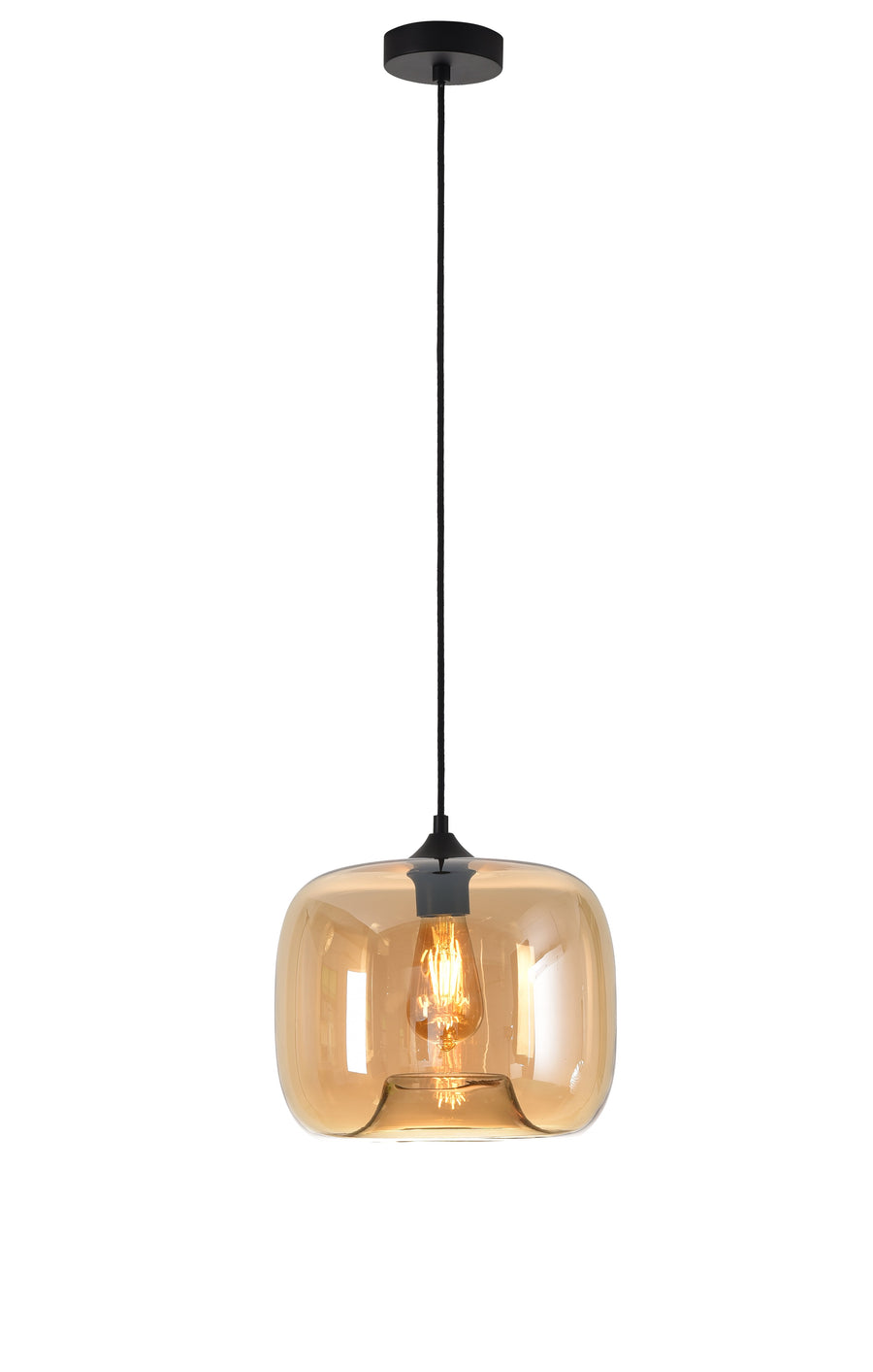 Artdelight Preston - Hanglamp - Dimbaar - Ø28cm - E27 - Modern - Titan glas
