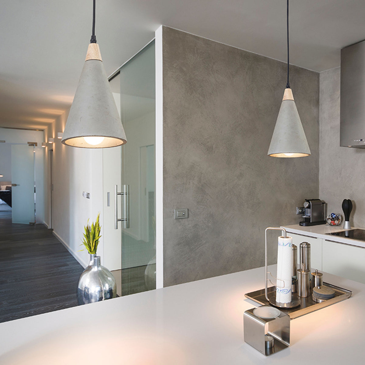 HEIDI hanglamp beton/hout van Rendl Light Studio