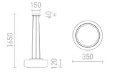 Naomi 35 - Moderne hanglamp met smoke glas