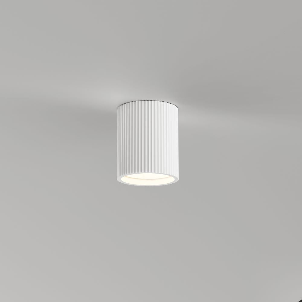 Artdelight Toulouse - Plafonnière/Plafondlamp - Dimbaar - GU10 - Geribbeld - Gips - Modern - Wit