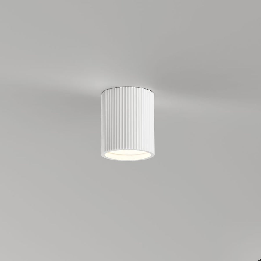 Artdelight Toulouse - Plafonnière/Plafondlamp - Dimbaar - GU10 - Geribbeld - Gips - Modern - Wit
