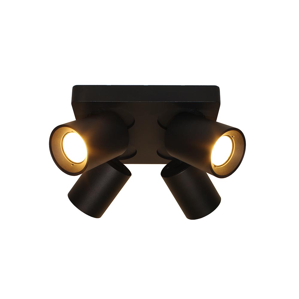 Artdelight Megano - Opbouwspot/Plafondspot - Dimbaar - 4-lichts - GU10 - Modern – Kies kleur