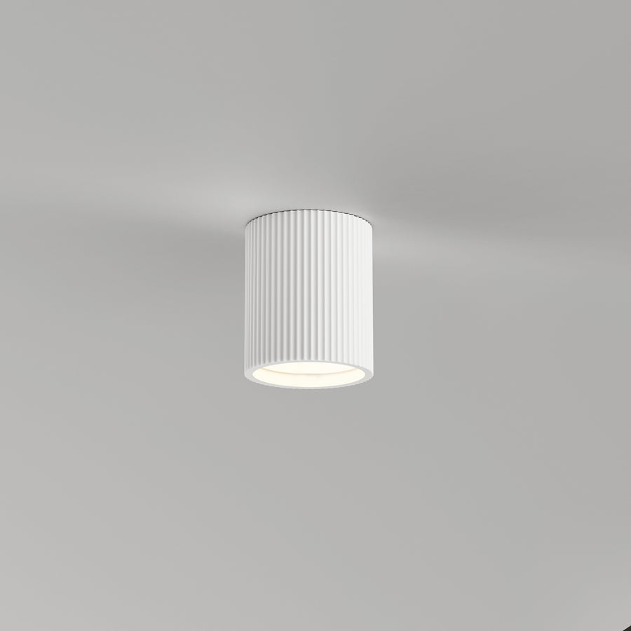 Artdelight Toulouse - Plafonnière/Plafondlamp - Dimbaar - GU10 - Geribbeld - Gips - Modern - Wit