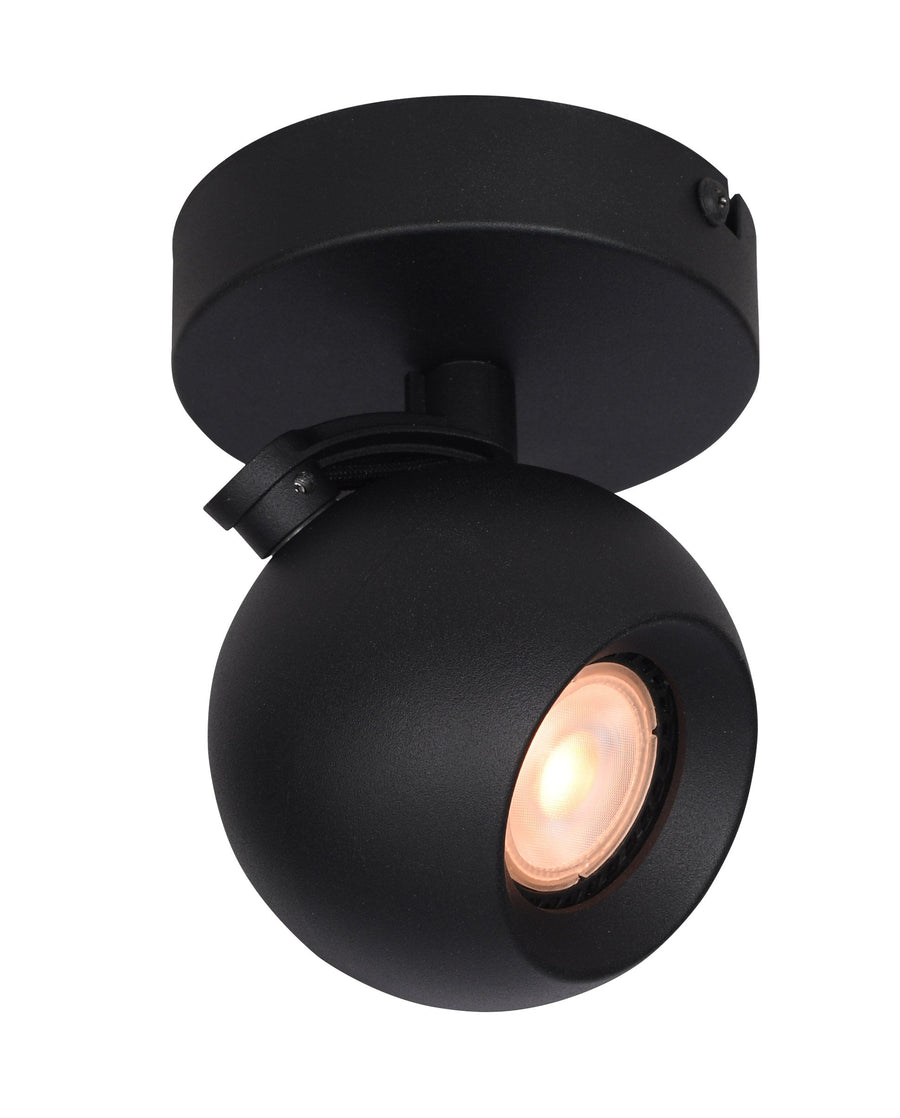 Artdelight Bolero - Opbouwspot/Plafondspot - Dimbaar - 1-lichts - GU10 - Modern - Zwart