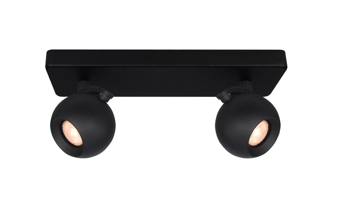 Artdelight Bolero - Opbouwspot/Plafondspot - Dimbaar - 2-lichts - GU10 - Modern - Zwart