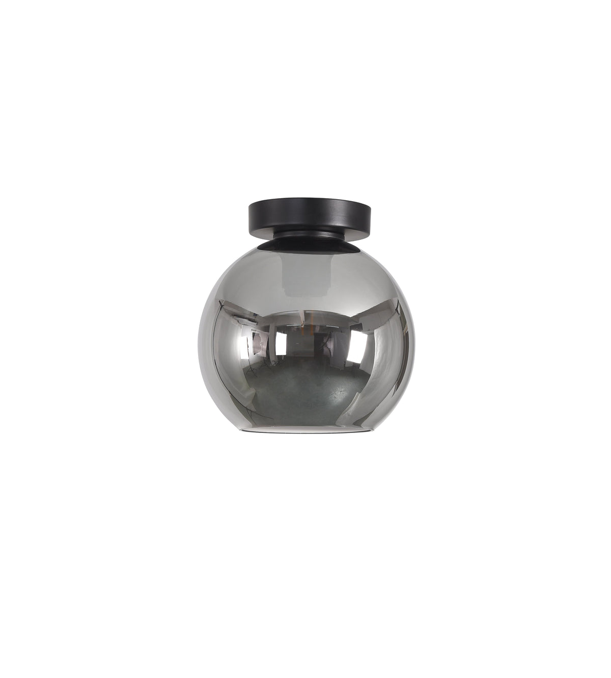 Artdelight Marino - Plafonnière/Plafondlamp - Dimbaar - Ø20cm - E27 - Modern - Titan glas