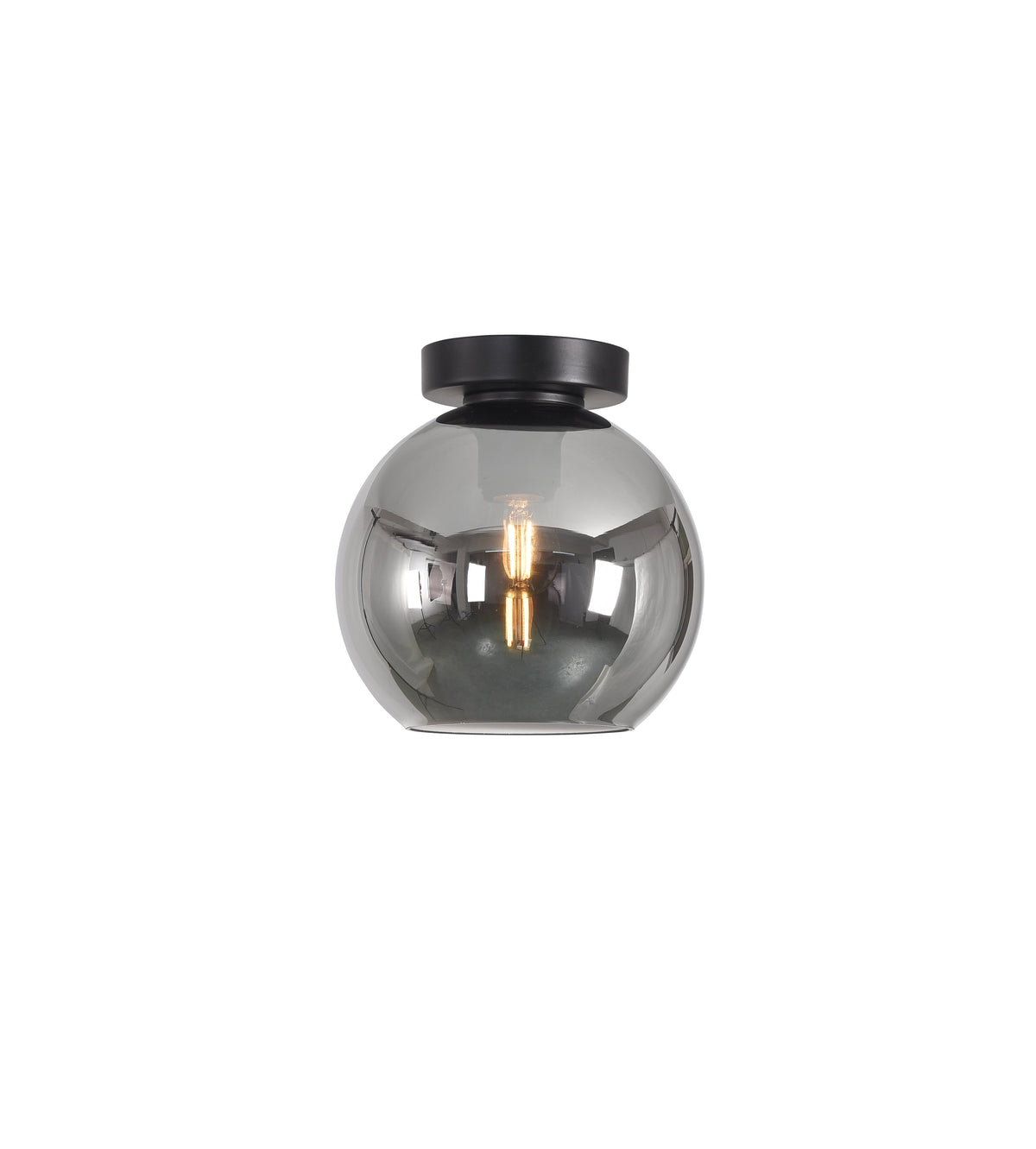Artdelight Marino - Plafonnière/Plafondlamp - Dimbaar - Ø20cm - E27 - Modern - Titan glas