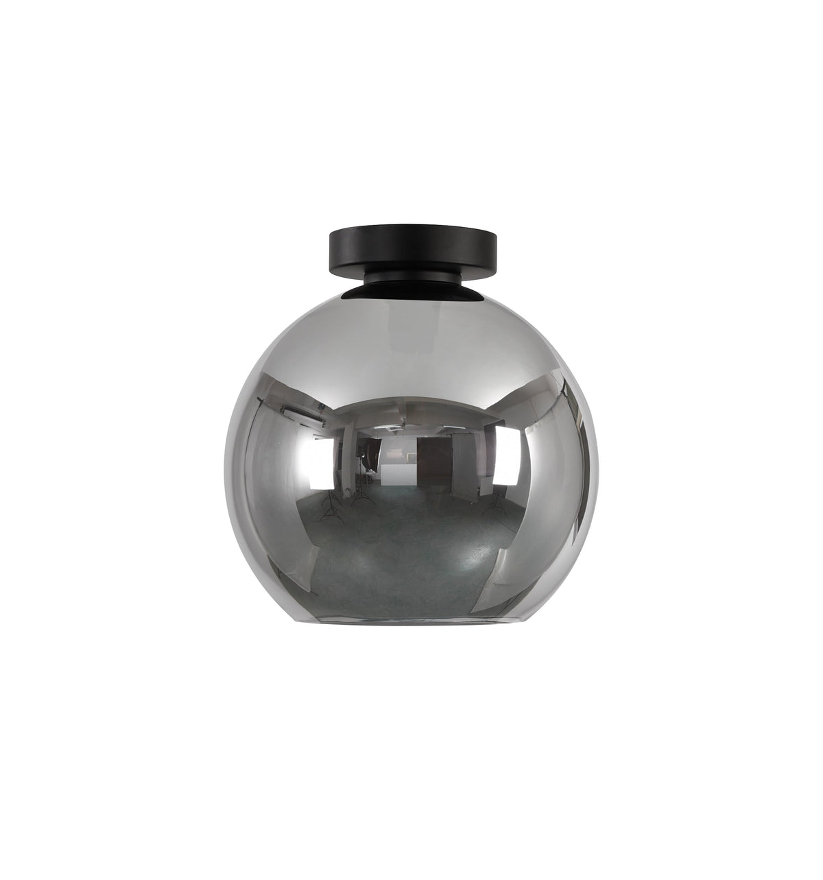 Artdelight Marino - Plafonnière/Plafondlamp - Dimbaar - Ø25cm - E27 - Modern - Titan glas