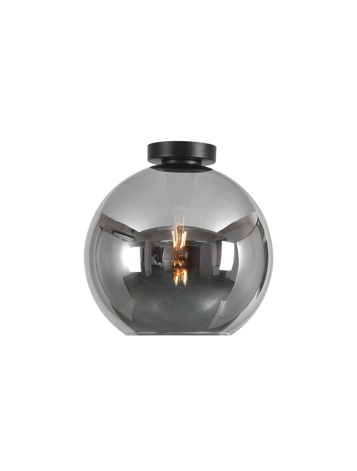 Artdelight Marino - Plafonnière/Plafondlamp - Dimbaar - Ø30cm - E27 - Modern - Titan glas